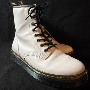 Dr. Martens White Leather Combat Boots